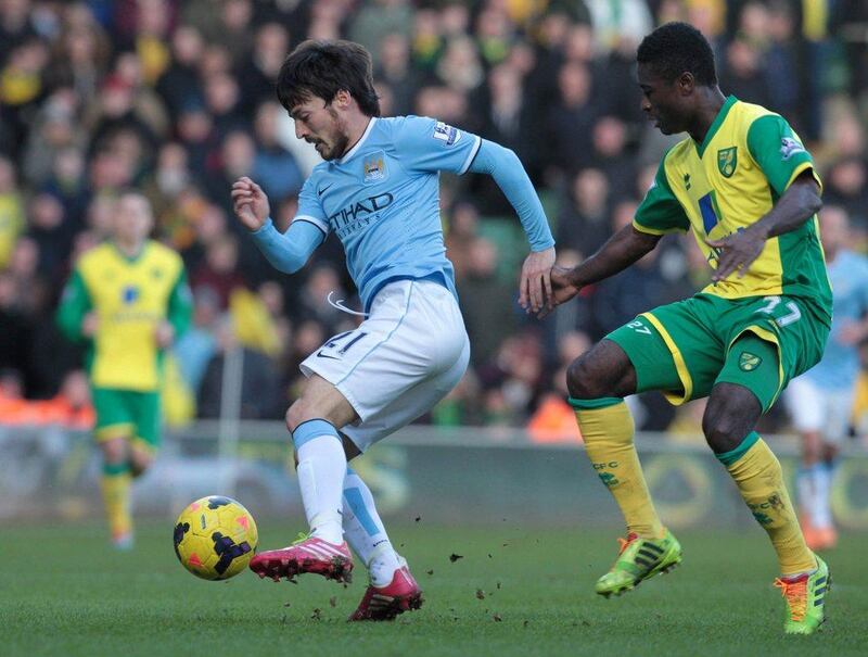 David Silva and Manchester City are third in the Premier League with 54 points from 25 matches. Lindsey Parnaby / EPA   