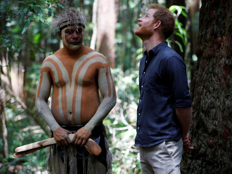 Prince Harry, Duke of Sussex attends a dedication ceremony of the forests of K'gari the Queen's Commonwealth Canopy on Fraser Island, Australia. Getty Images