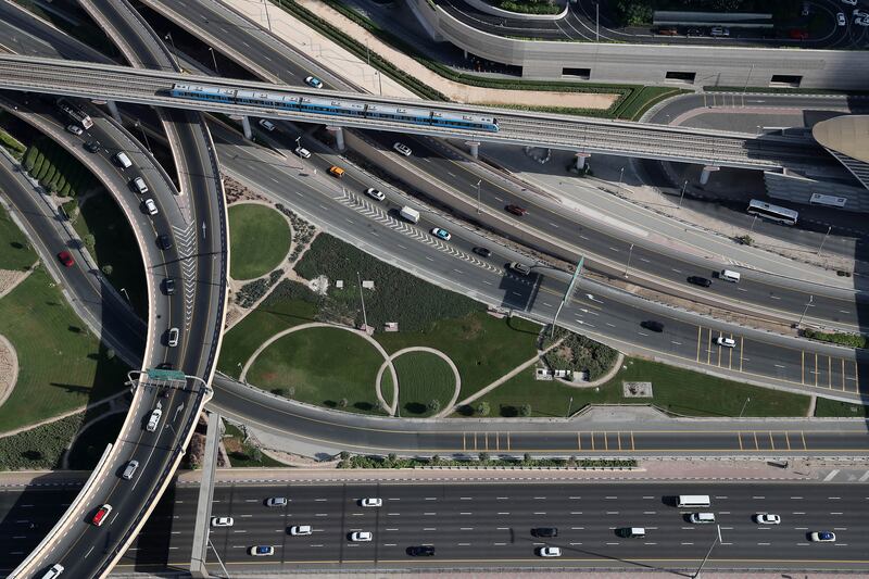 The Sheikh Zayed Road connects Dubai to Abu Dhabi. Pawan Singh / The National
