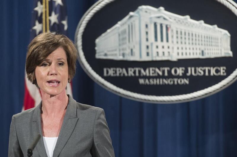 US president Donald Trump fired the acting attorney general Sally Yates. Saul Loeb / AFP