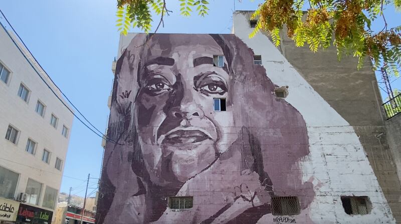 Zaha Hadid portrait by Miramar in Amman, Jordan. Amy McConaghy / The National