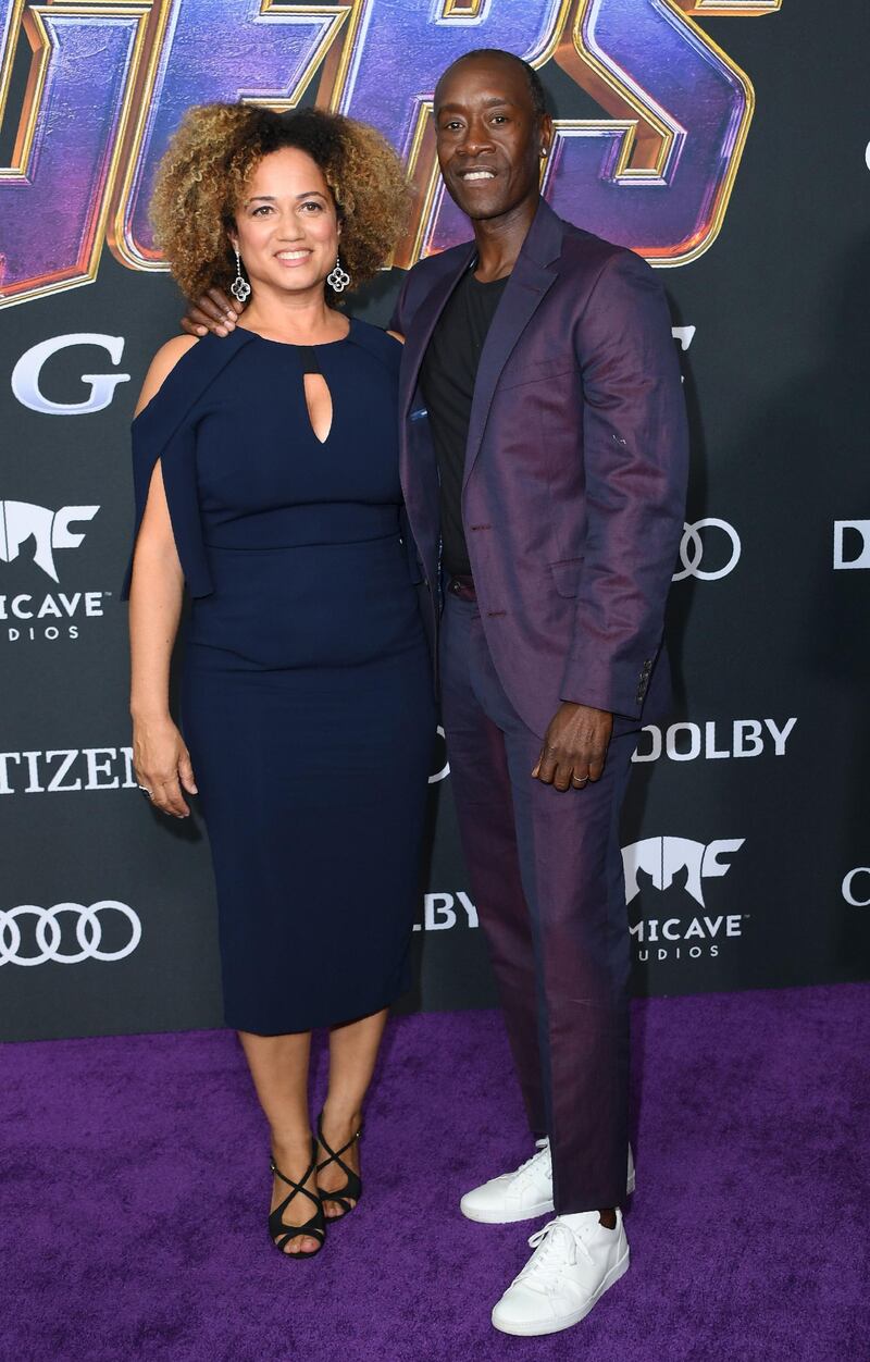 Don Cheadle and wife Bridgid Coulter at the world premiere of 'Avengers: Endgame' at the Los Angeles Convention Center on April 22, 2019. AFP