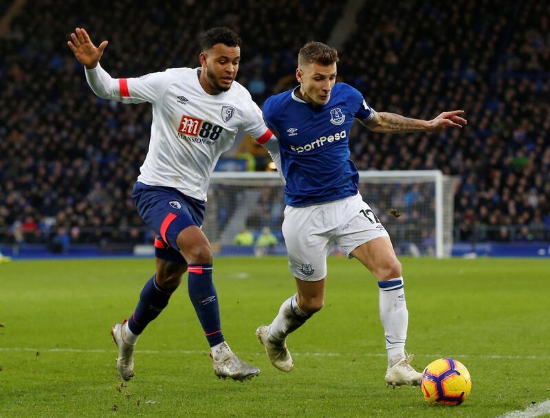 Left-back: Lucas Digne (Everton) – Helped ease the pressure on Marco Silva and earn Everton a much-needed win with the cross for Kurt Zouma’s goal against Bournemouth. Reuters