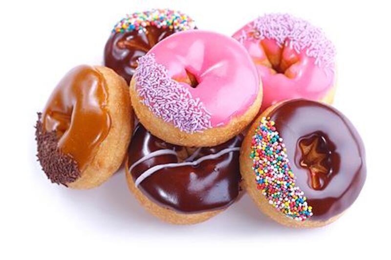 â€œDoughnuts contain trans fats that your babyâ€™s body cannot process and will have an adverse effect on his heart. They also contain refined flour, which has been bleached white with toxic chemicals, causing your baby to gain weight around his waist,â€�???