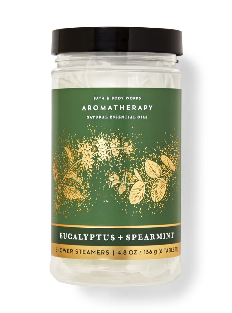 Eucalyptus and spearmint shower steamer, Dh75, Bath & Body Works. Photo: Bath & Body Works