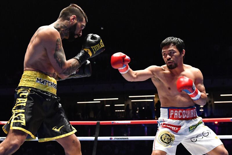 Manny Pacquiao fights Lucas Matthysse. AFP