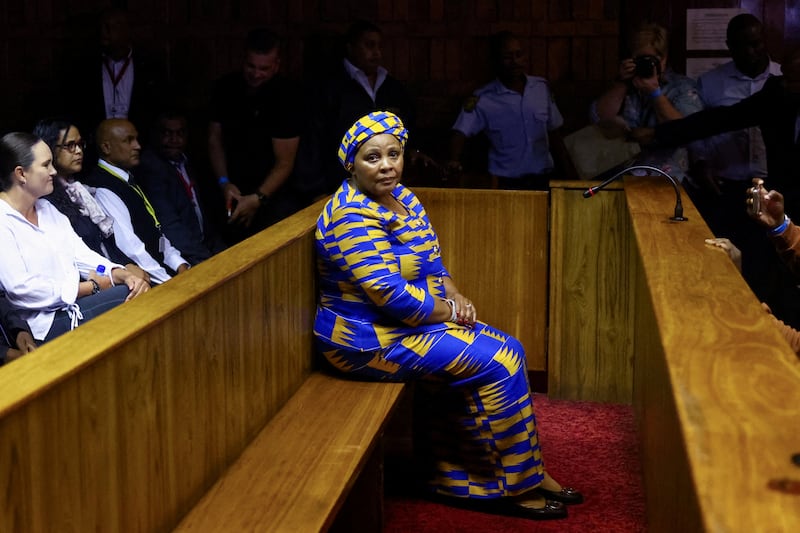 Nosiviwe Mapisa-Nqakula, formerly South African defence minister and speaker of the National Assembly, appears at Pretoria Magistrate's Court to face charges relating to corruption. Reuters