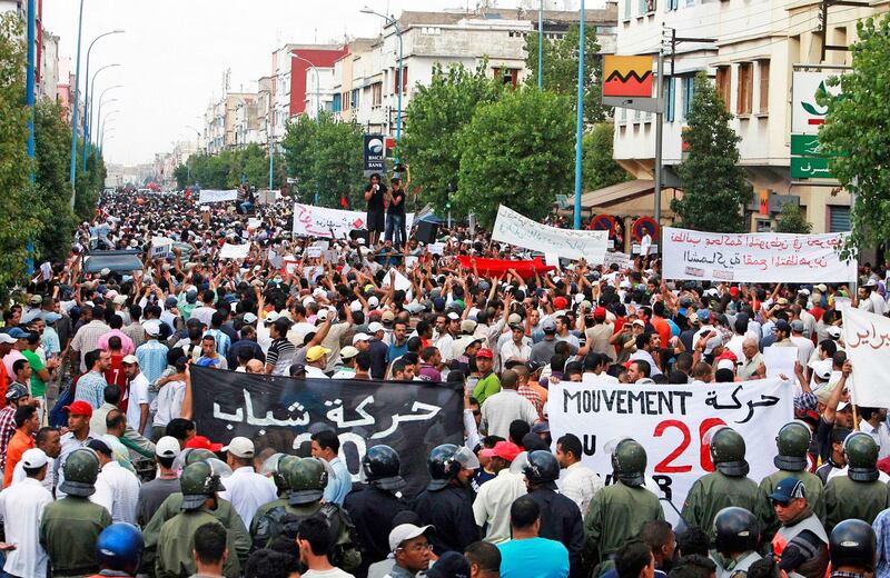 Protesters in Morocco demanding change this month. The Arab Spring is stil big news, and the DFI’s Harrer Harrer programme aims to find some of the stories behind the headlines.