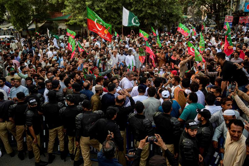 Mr Khan has been rallying supporters against the new government of Prime Minister Shahbaz Sharif and calling for early elections. AFP