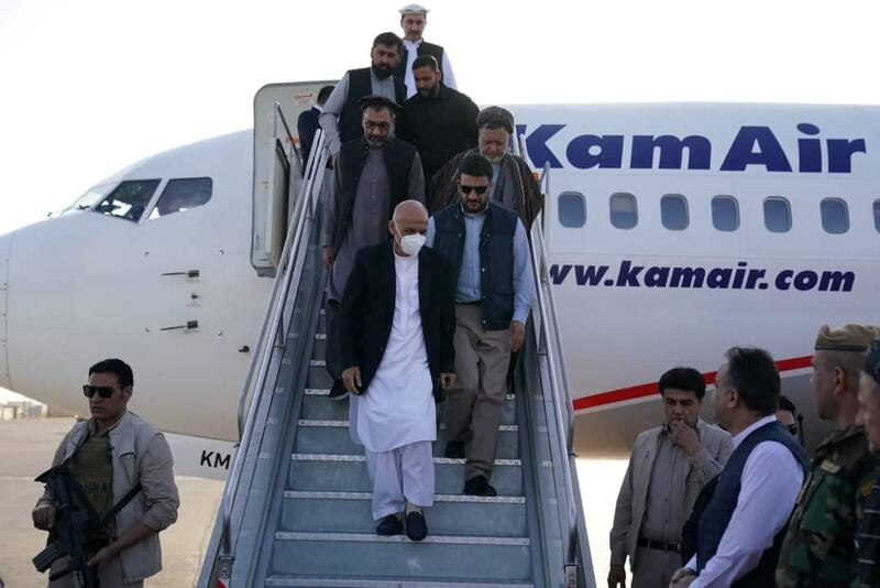 Afghan President Ashraf Ghani arrives in Mazar-i-Sharif to assess the security situation in the northern provinces. Reuters