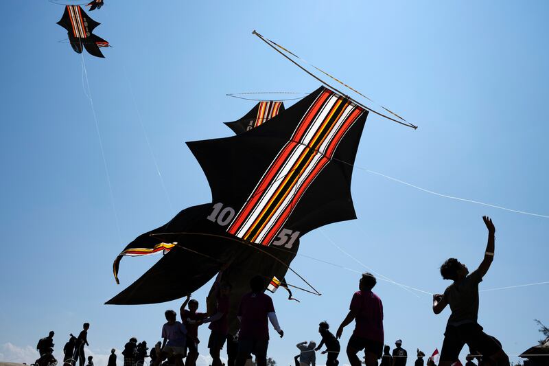 A kite festival gets under way in Denpasar, Bali. EPA
