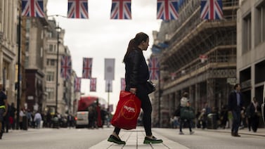 A shopper on Oxford Street in London. Bloomberg