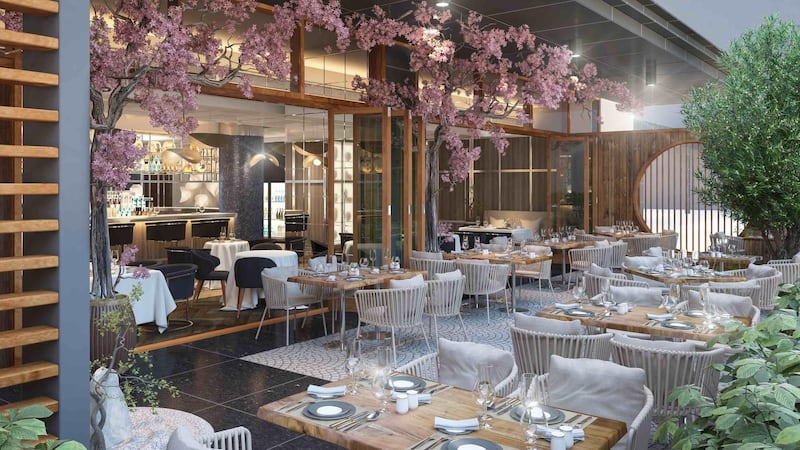 A rendering to show what the interiors of Chef Izu Ani's Aya restaurant will look like. Courtesy Aya  