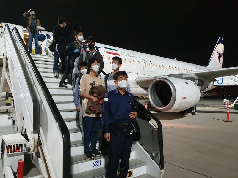 Dozens of South Koreans and Iranians are flown out of Tehran amid the Covid-19 outbreak. Wam