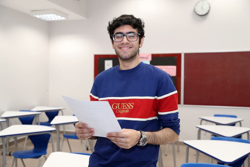 Bhumit Singh smiles after receiving his results.