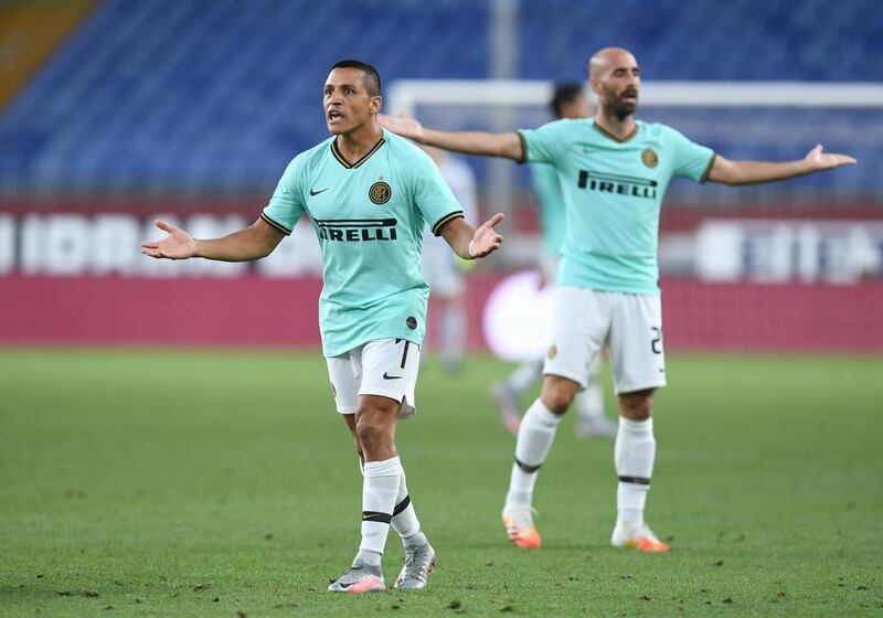 Alexis Sanchez during Inter Milan's game against Gnoa. Reuters