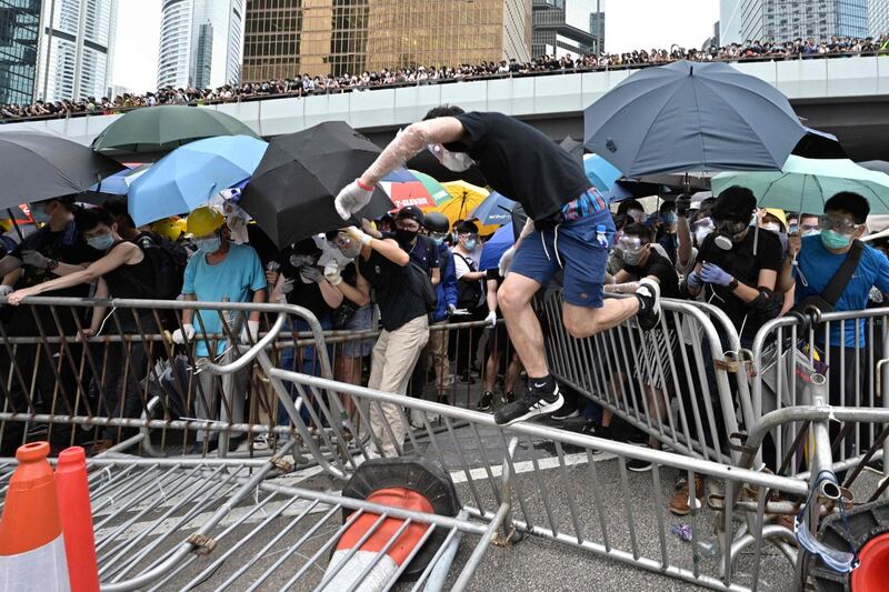 Protesters occupy the roads. AFP