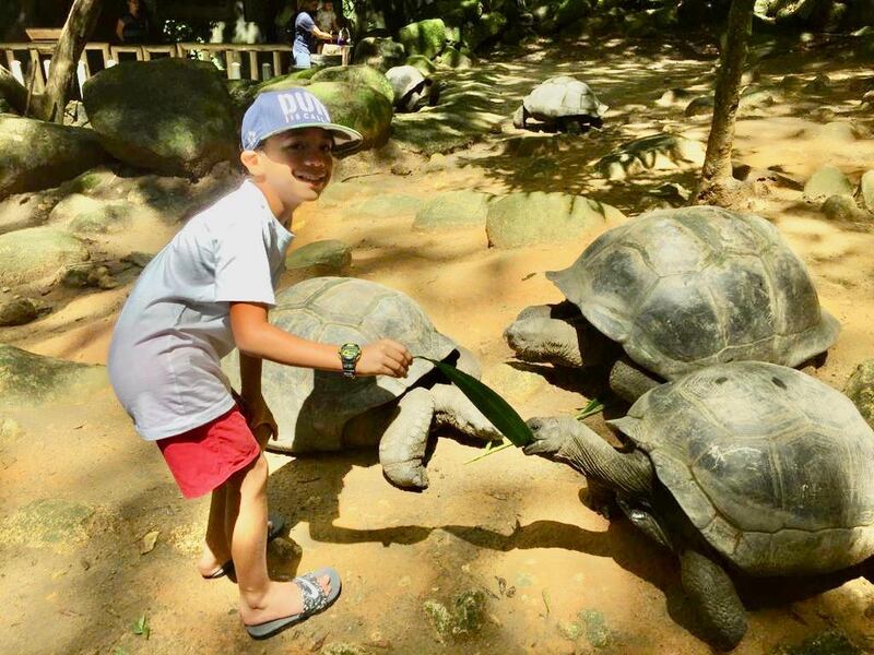 Mario in the Seychelles with Aldabra tortoises. Courtesy: Nani Montero