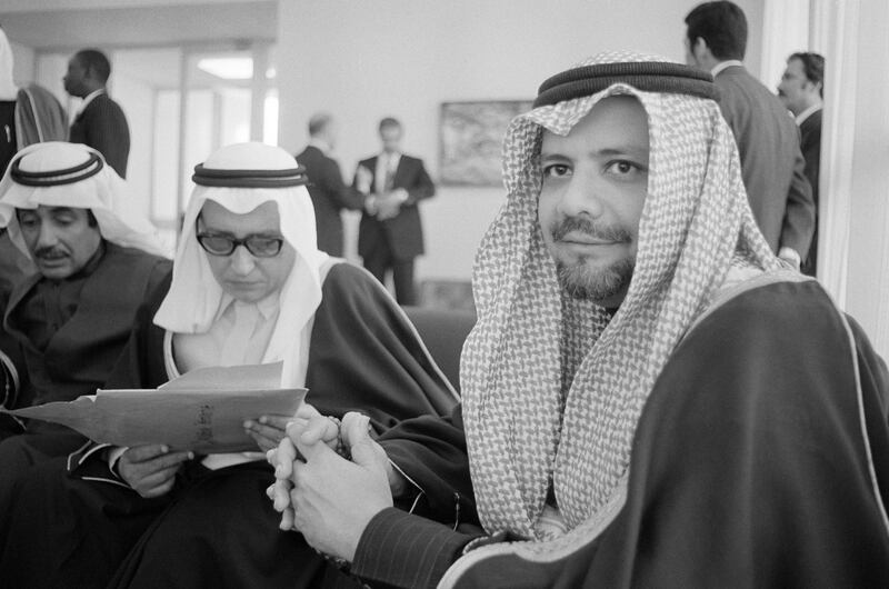 Le ministre du pÃ©trole saoudien Sheikh Ahmed Zaki Yamani lors du sommet de l'OPEP Ã  Alger en mars 1975, AlgÃ©rie. (Photo by Gilbert UZAN/Gamma-Rapho via Getty Images)