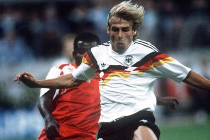 Current USA coach Jurgen Klinsmann with West Germany at the 1990 World Cup. Bob Thomas / Getty Images 