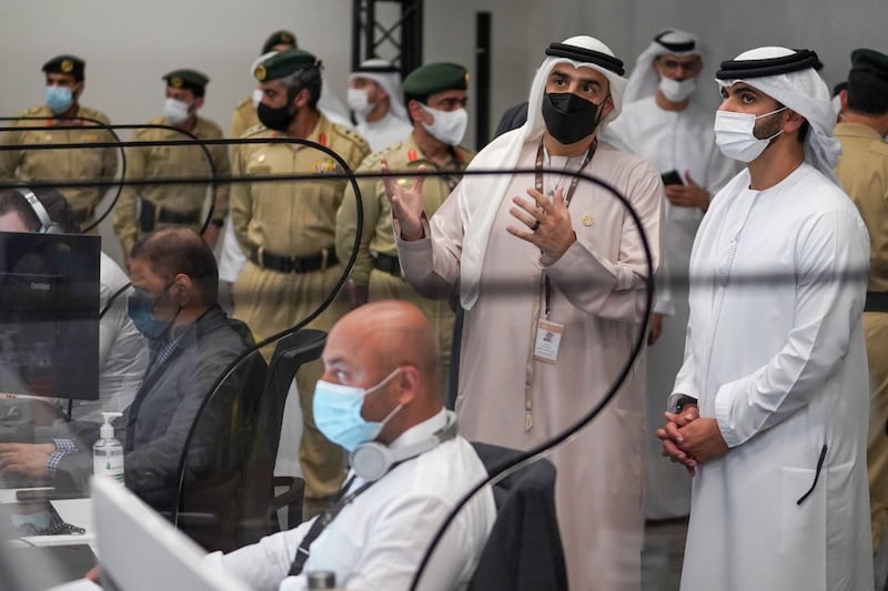 Sheikh Mansoor inspects safety and security preparations at the Expo 2020 Dubai site. Photo: Dubai Media Office
