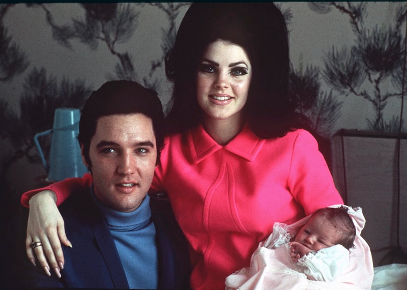 Elvis, wife Priscilla and daughter Lisa Marie in Memphis in 1968. AP