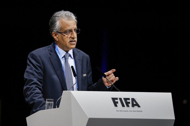 Bahrain's Sheikh Salman bin Ebrahim Al Khalifa, shown at the Fifa presidential vote on Friday. Patrick B Kraemer / EPA / February 26, 2016  