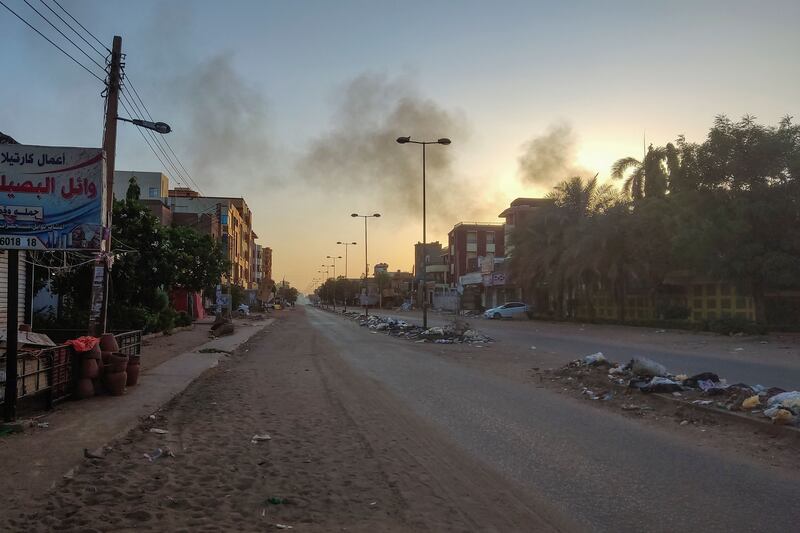 Air strikes battered Khartoum as fighting entered a fourth week. AFP