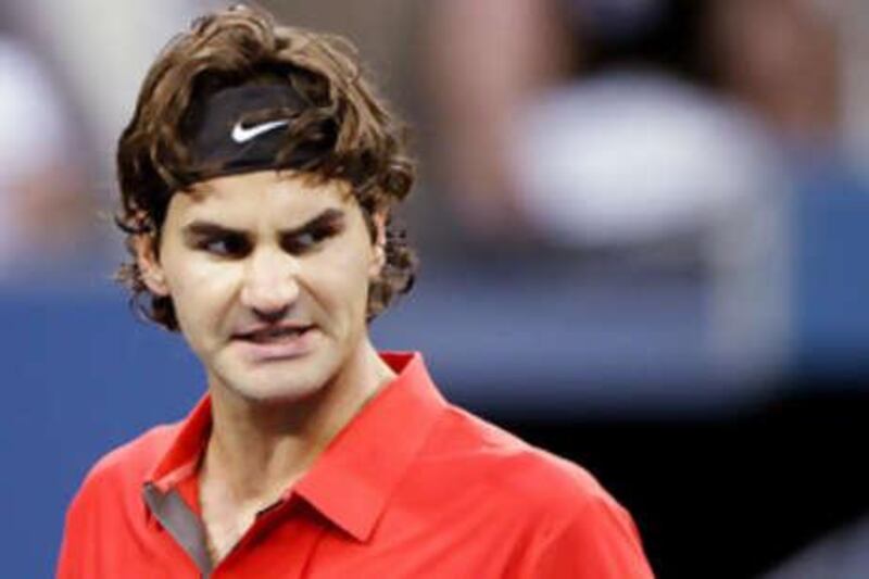 The normally calm Swiss master Roger Federer let his emotions show more than usual against Russia's Igor Andreev.