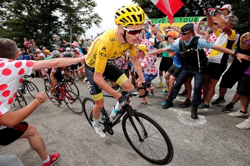 Chris Froome in action during Stage 9 of the Tour de France on Sunday. Benoit Tessier / Reuters