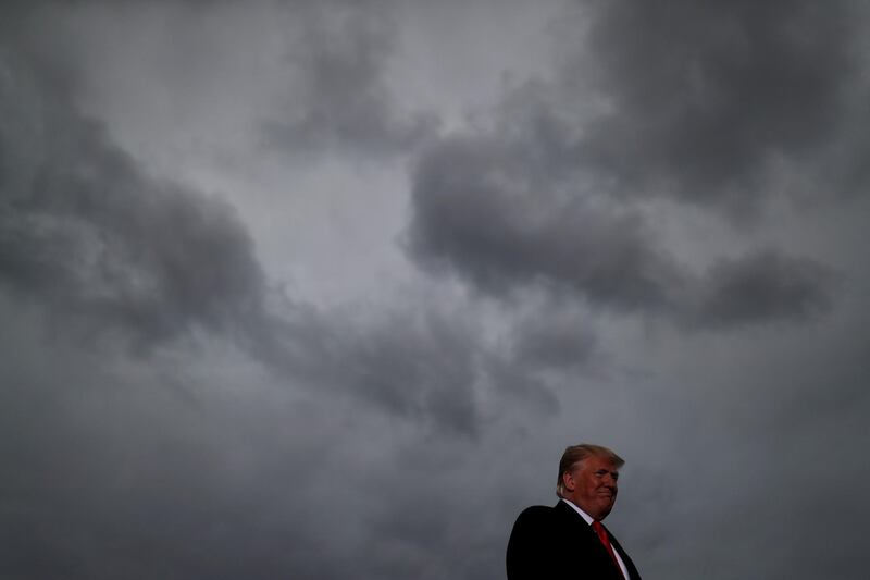 U.S. President Donald Trump addresses a campaign rally at Huntington Tri-State Airport in Huntington, West Virginia, U.S., November 2, 2018. REUTERS/Carlos Barria