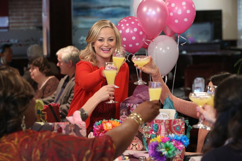 Amy Poehler as Leslie Knope in the Galetine's Day episode of Parks and Recreation. Getty Images