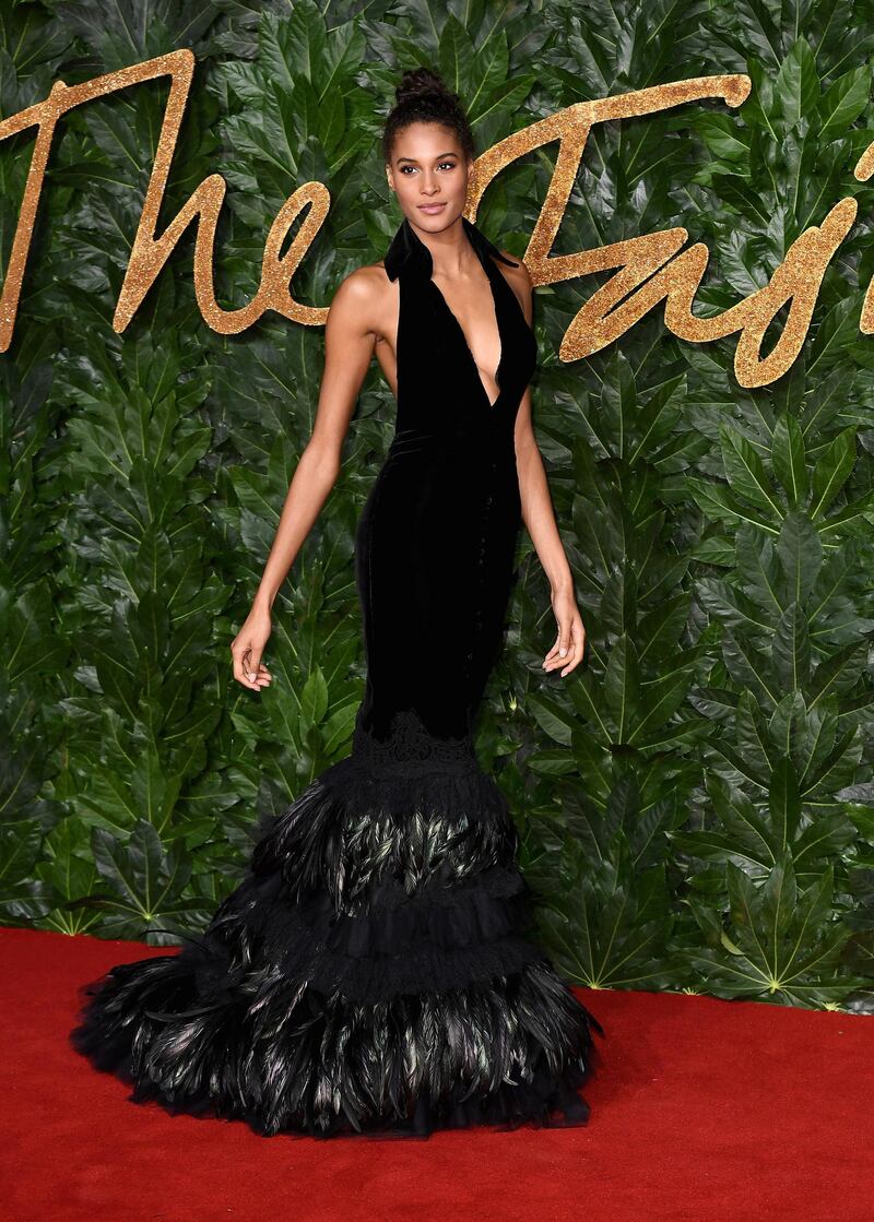 LONDON, ENGLAND - DECEMBER 10:  Cindy Bruna arrives at The Fashion Awards 2018 In Partnership With Swarovski at Royal Albert Hall on December 10, 2018 in London, England.  (Photo by Jeff Spicer/BFC/Getty Images for BFC)