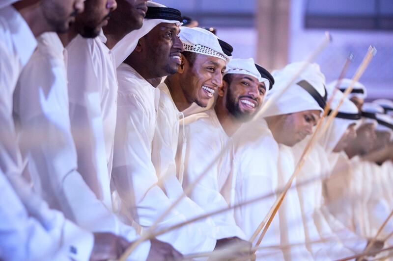 ABU DHABI, UNITED ARAB EMIRATES, Feb. 20, 2015:  
People peruse the exhibitions and enjoy festival offerings while they tour the activities at the Qasr al Hosn Festival 2015 on Friday Feb. 20, 2015. (Photo / Silvia Razgova)