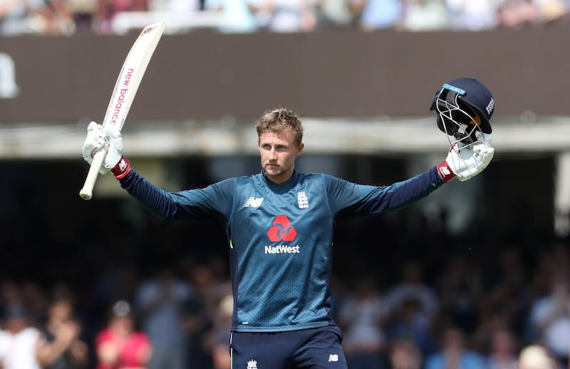 Cricket - England v India - Second One Day International - Lord’s Cricket Ground, London, Britain - July 14, 2018   England's Joe Root celebrates reaching his century   Action Images via Reuters/Peter Cziborra