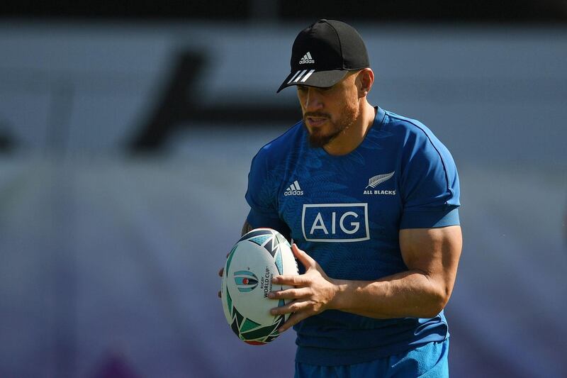 New Zealand's Sonny Bill Williams takes part in a training session. AFP