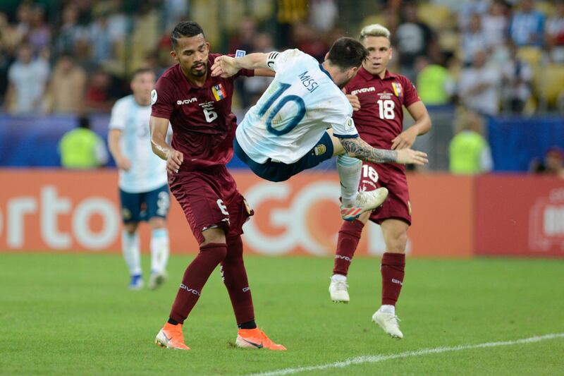 Lionel Messi in action against Venezuela during the Copa America Brazil 2019 quarter-final. AP Photo
