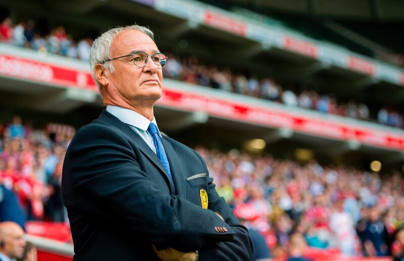 Nantes' Italian head coach Claudio Ranieri  looks on during the French Ligue 1 football match between Lille and Nantes on August 6, 2017 at Pierre Mauroy Stadium, in Villeneuve d'Ascq, northern france. / AFP PHOTO / PHILIPPE HUGUEN