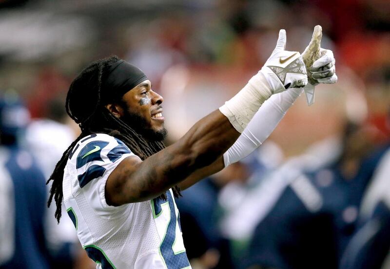 Seattle defensive back Richard Sherman narrowly avoided falling foul of the NFL's drug policy, winning his case on appeal. Kevin C. Cox / AFP