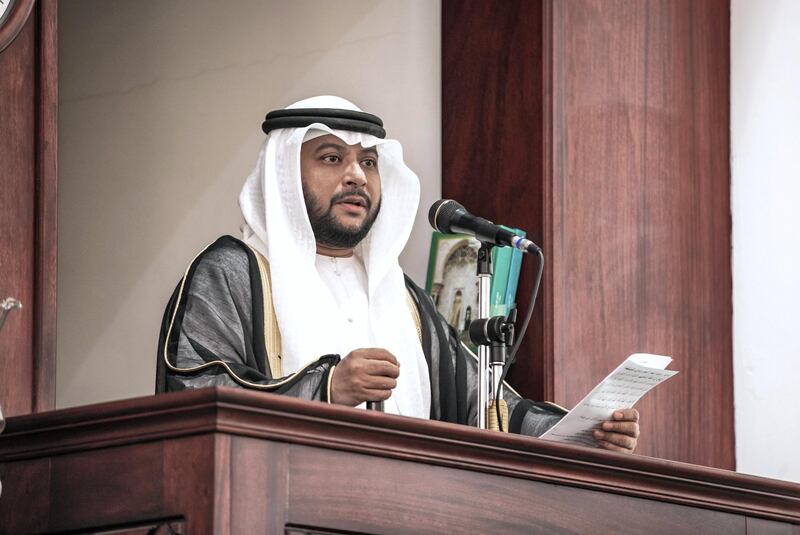 Abu Dhabi, United Arab Emirates, April 8, 2021.  Mohammedullah Moin, the Imam of Ali Salem Al Kaabi Mosque in Abu Dhabi. 
Victor Besa/The National
Section:  NA