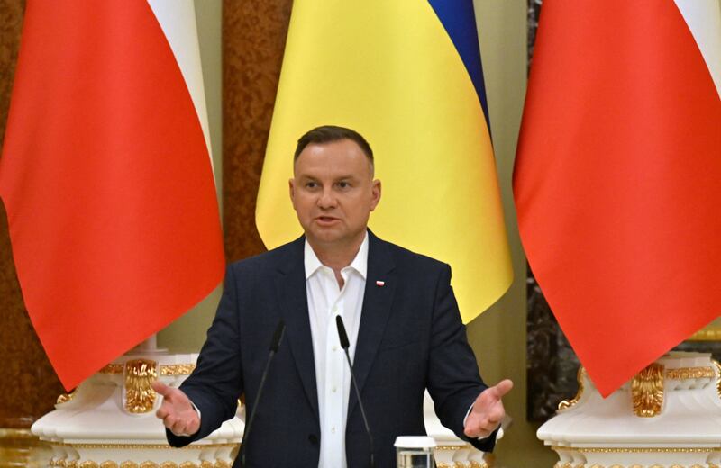 Polish President Andrzej Duda became the first foreign leader to address Ukraine MPs in person since the February invastion. AFP