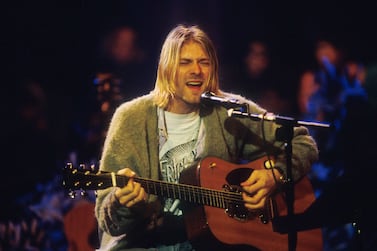 Kurt Cobain of Nirvana during the recording of MTV Unplugged at Sony Studios in New York City. The album turns 30 this year. Getty Images