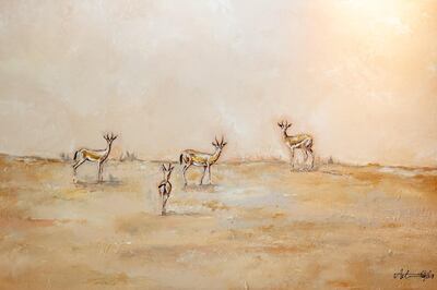 Ashwaq Abdulla's untitled painting of Arabian deer