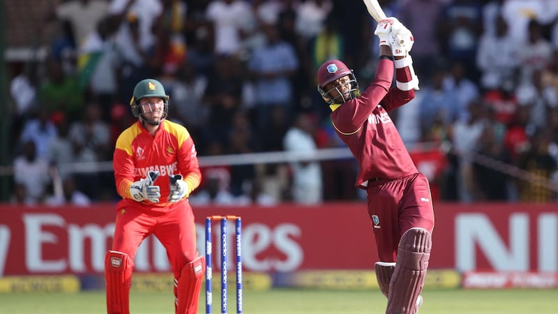 Marlon Samuels top-scored for the West Indies to help his side to a four wicket victory over Zimbabwe in the World Cup Qualifier on Monday. Courtesy ICC