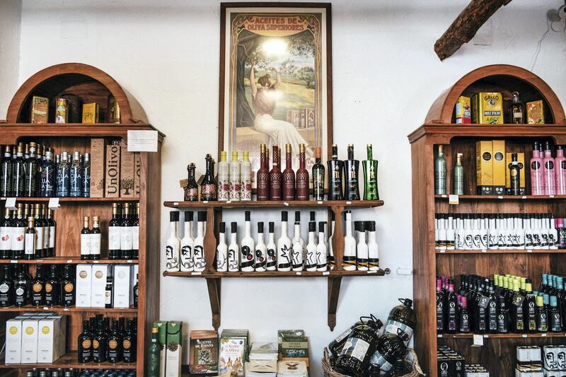 Casa del Aceite, a store in the town of Baeza, sells olive oil and olive oil products from across Jaen province.  Photographer Kira Walker