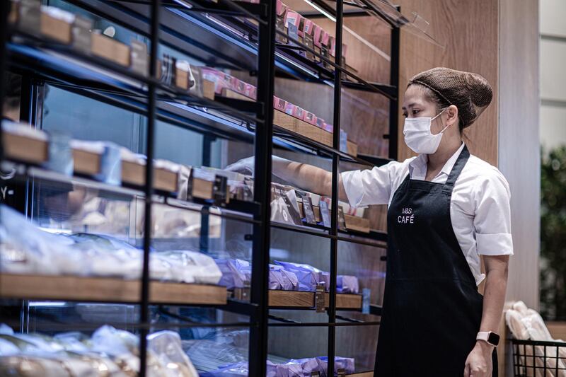 Find fresh baked goods in the food hall.