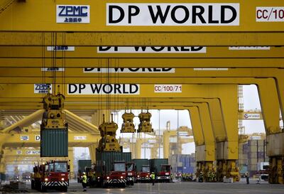 DP World's flagpship Jebel Ali port in Dubai handled 3.4 million TEUs in the first quarter, down 3.4 per cent year-on-year, due to a decline in lower-margin cargo. AP 