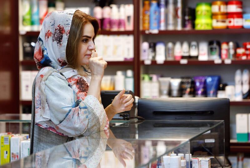 An Iranian woman shops at a drugstore at the Nikan hospital in Tehran on September 11, 2018. Judges at the International Court of Justice in The Hague unanimously ruled Washington should remove barriers to "the free exportation to Iran of medicines and medical devices, food and agricultural commodities" as well as airplane parts. Iran produces 96 percent of the drugs it uses, according to the Syndicate of Iranian Pharmaceutical Industries, but imports more than half the raw materials to make them.
 / AFP / afp / STRINGER
