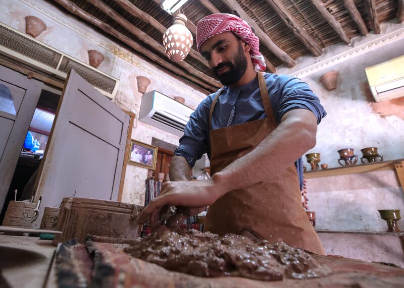 Osama El Adel was taught pottery from his father, who worked at the Heritage Village for more than 20 years
