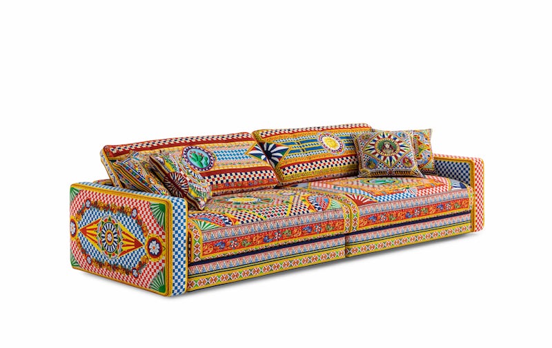 A sofa from Dolce & Gabbana's new Home Collection. Photo: Dolce & Gabbana